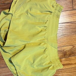 Yellow Lululemon Hotty Hot Shorts